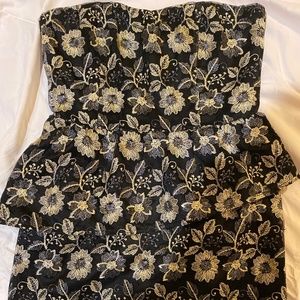 Peplum Embroidered Dress